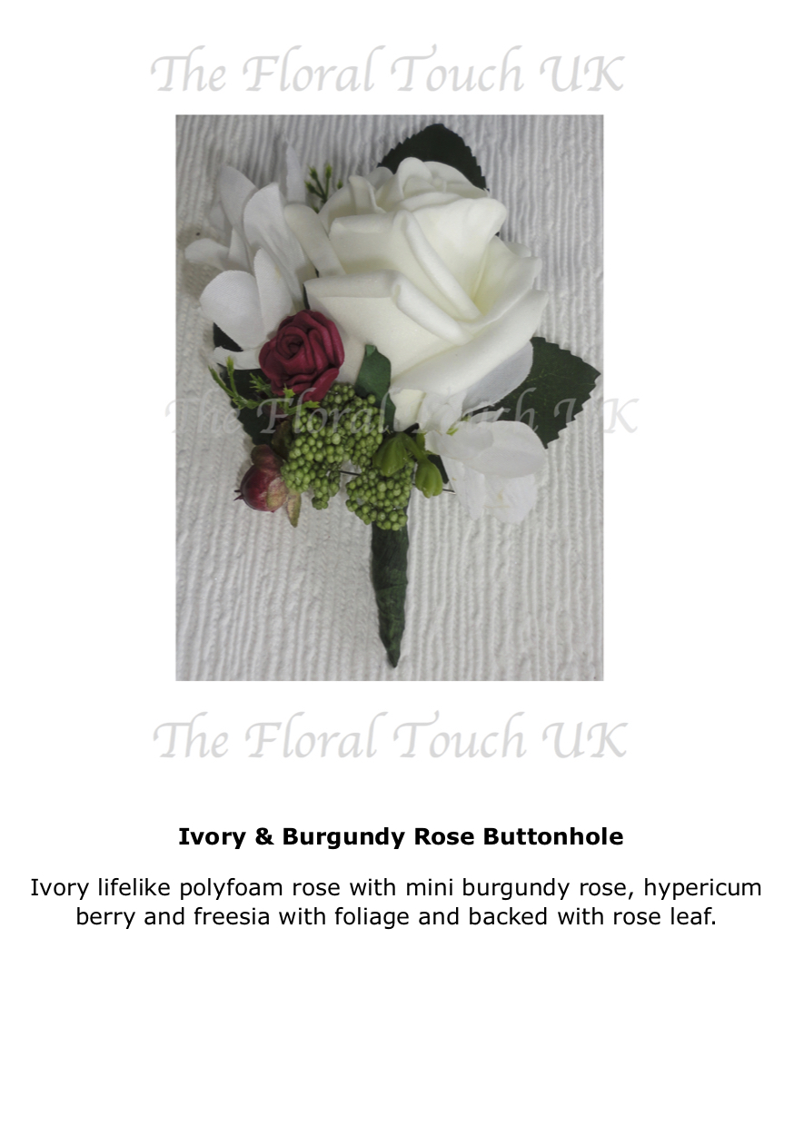 Artificial Buttonholes Silk Buttonholes For Weddings The Floral